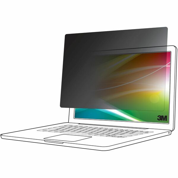 3M Bright Screen Privacy Filter for 12.1in Laptop, 16:10, BP121W1B Black, Matte - For 12.1" Widescreen LCD 2 in 1 Notebook - 16:10 - Scratch Resistant, Fingerprint Resistant - Anti-glare - 1 Each