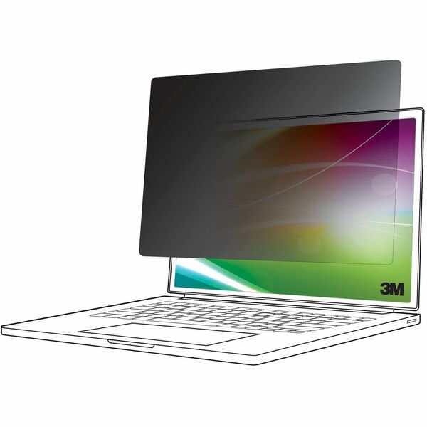 3M Bright Screen Privacy Filter for 13.3in Full Screen Laptop, 16:9, BP133W9E Black, Matte - For 13.3" Widescreen LCD 2 in 1 Notebook - 16:9 - Scratch Resistant, Fingerprint Resistant - Anti-glare