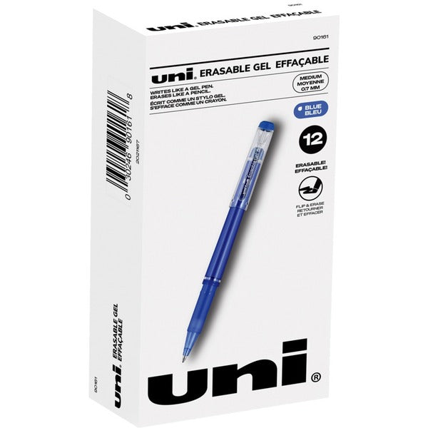 uniball™ Erasable Gel Stick Pens - Medium Pen Point - Erasable - Blue Ink - Gel-based - 1 / Each