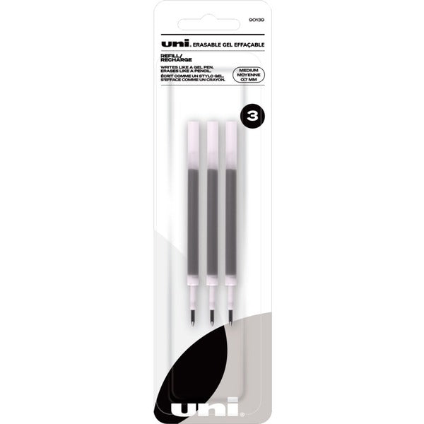 uniball™ Erasable Gel Retractable and Stick Pen Refills - Black Ink - Erasable - 3 Pack