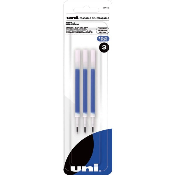 uniball™ Erasable Gel Retractable and Stick Pen Refills - Blue Ink - Erasable - 3 Pack