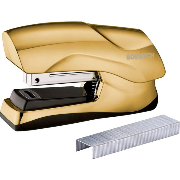 Bostitch Heavy Duty Stapler - Half strip. 40-sheet Capacity. Jam free. Fits into the palm of your hand. Gold.