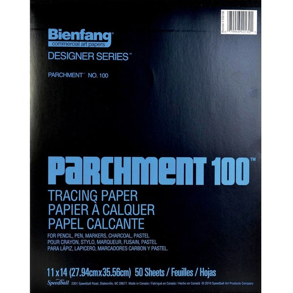 Bienfang Parchment Paper - 50 Sheets - 24 lb (10886.22 g) Basis Weight - 11" (279.40 mm) x 14" (355.60 mm) Sheet Size - Acid-free