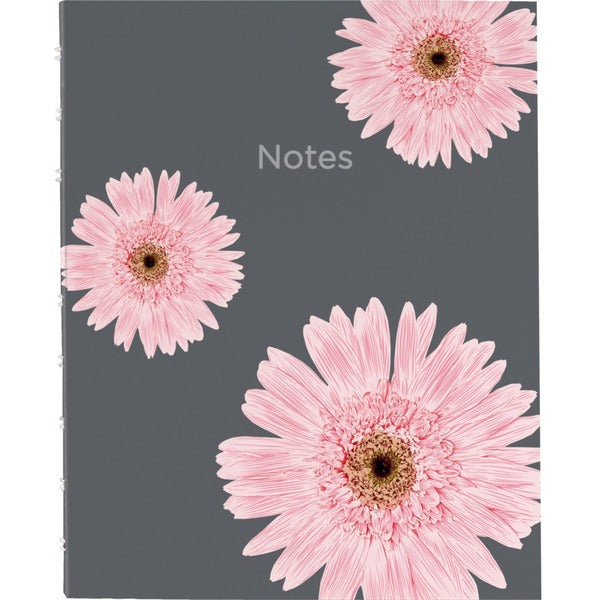 Blueline Pink Ribbon/NotePro Notebook - 150 Pages - Twin Wirebound - 15.36 oz (435.45 g) Basis Weight - 9 1/4" (234.95 mm) x 7 1/4" (184.15 mm) Sheet Size - Index Sheet, Self-adhesive Tab, Hard Cover, Storage Pocket, Recyclable, Refillable, Laminated - Re