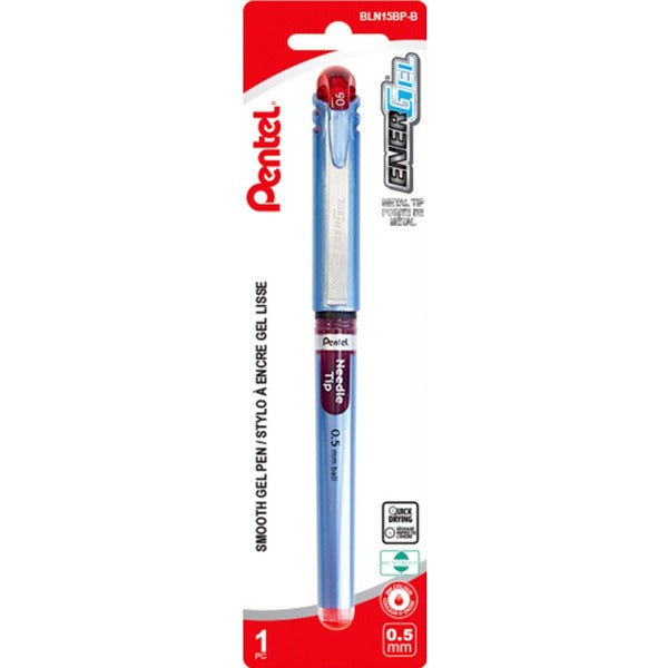 Pentel EnerGel Stick Gel Roller - 0.7 mm (0.03") Medium Pen Point - Refillable - Red Ink - Gel-based - Metal Tip - 1 Each