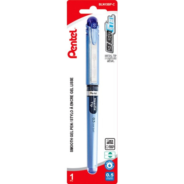 Pentel EnerGel Stick Gel Roller - 0.7 mm (0.03") Medium Pen Point - Refillable - Blue Ink - Gel-based - Metal Tip - 1 Each