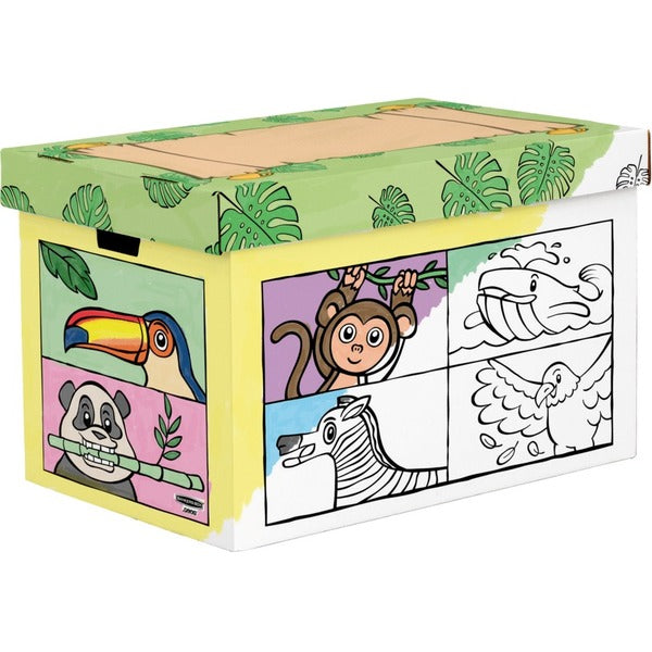 Bankers Box At Play Animal Toy Box - External Dimensions: 18" (457.20 mm) Width x 18" (457.20 mm) Depth x 28" (711.20 mm) Height - Single/Double Bottom Wall - For Stuffed Animal Toy, Book, Blanket, Pillow, Clothes, Toy - 1 Each