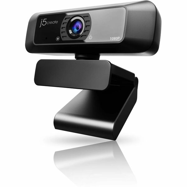 j5create JVCU100 Webcam - 2 Megapixel - 30 fps - Black - USB 2.0 Type A - 1 Each - Full HD - 1920 x 1080 Video - 82&deg; Angle - Tripod Mount, Clamp - Microphone - For Monitor - macOS, Windows, ChromeOS, Windows 10, Windows 8.1, Linux, macOS 10.4.11 - 360