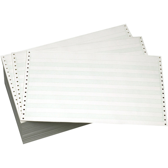 Spicers Continuous Forms White - 1/2" Green Bar
