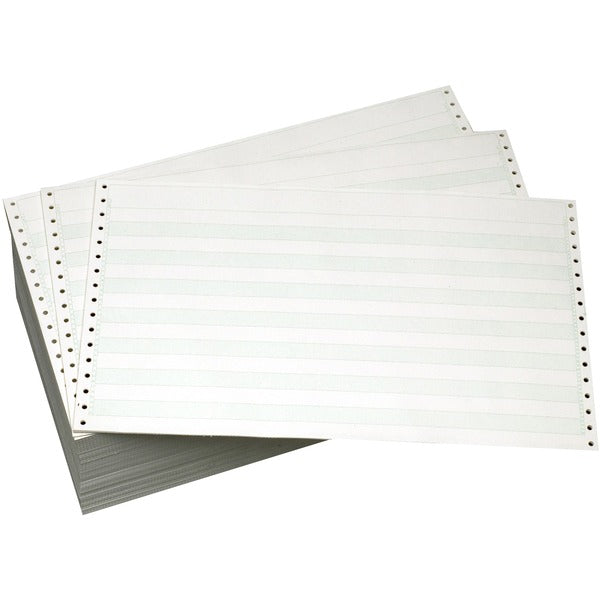 Spicers Continuous Forms White - 1/2" Green Bar