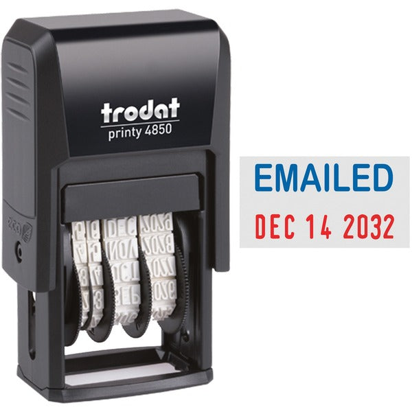 Printy Self-inking Stamp - Date Stamp - EMAILED - Blue, Red - 1 Each