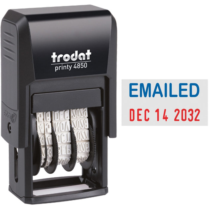 Printy Self-inking Stamp - Date Stamp - EMAILED - Blue, Red - 1 Each