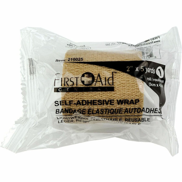 First Aid Central Self-Adhering Wrap Bandages - - 2" (50.80 mm) Width x 15 ft (4572 mm) Length - Tan - 1 Each