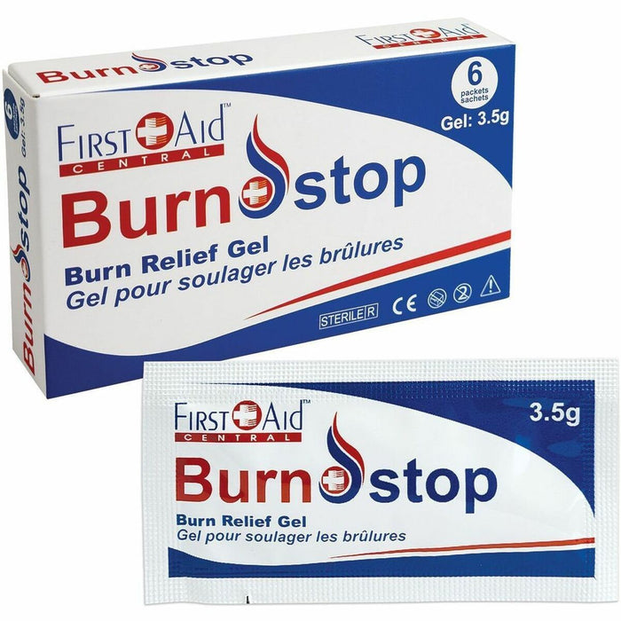 First Aid Central BurnStop Burn Gel - For Burn - 3.70 mL Packet - 6 / Pack