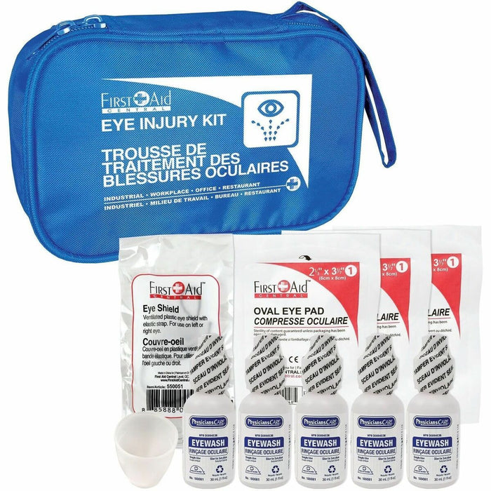 First Aid Central Eye Wound Treatment Kit - Nylon Bag - 4.62" (117.35 mm) Height2.75" (69.85 mm) Depth - Nylon Case - 1 Each