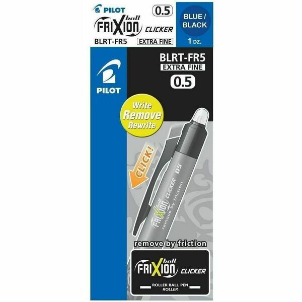 FriXion Clicker Rollerball Pen - 0.5 mm (0.02") Pen Point - Erasable - Blue Ink - Blue Barrel - 1 Each