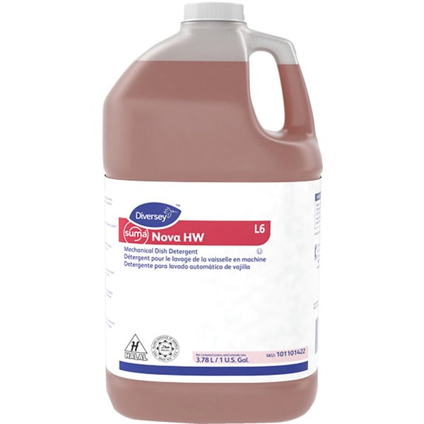 Diversey Suma Nova Liquid Dish Detergent - 127.8 fl oz (4 quart) - Chlorine-free - 1 Each