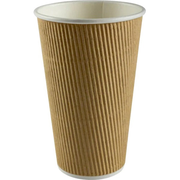 Hy Pax Eco Nature Kraft Ripple Hot Cups - 16 fl oz (473.2 mL) - Ripple - Kraft - Hot Drink - 25 / Pack