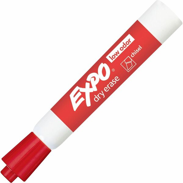 Expo Large Barrel Dry-Erase Markers - Bold Chisel Marker Point - Red Ink - 1 Each