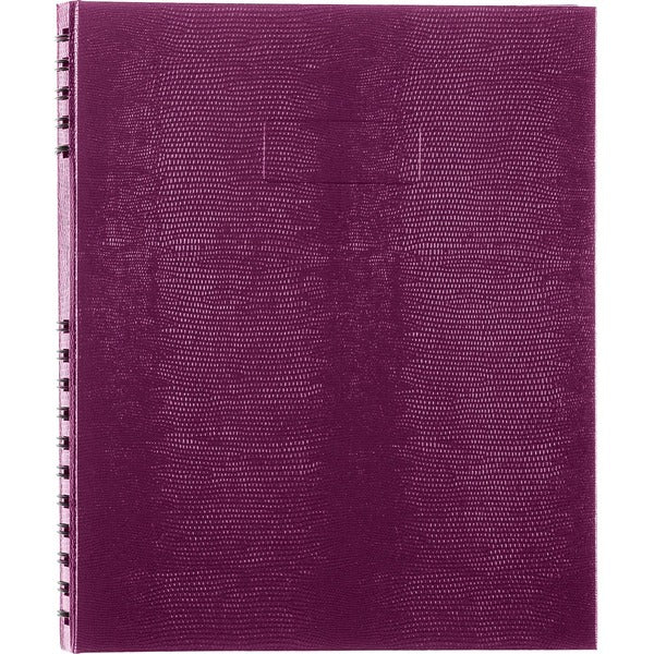 Blueline NotePro Notebook - 300 Sheets - Twin Wirebound - 10.75" (273.05 mm) Height x 8.50" (215.90 mm) Width - White Paper - Grape Cover - Self-adhesive Tab, Micro Perforated, Index Sheet, Pocket, Hard Cover - Recycled