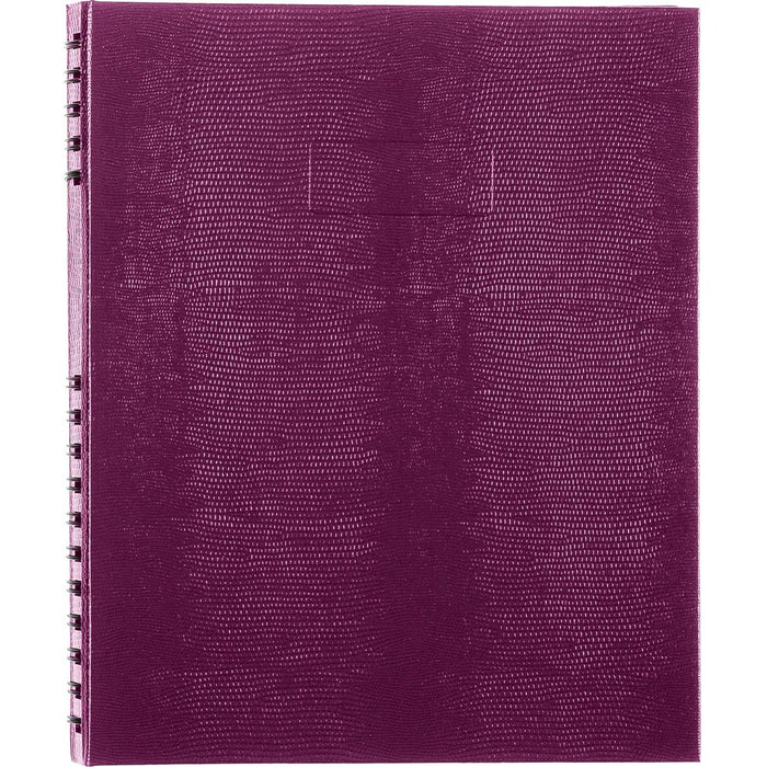 Blueline NotePro Notebook - 300 Sheets - Twin Wirebound - 10.75" (273.05 mm) Height x 8 1/2" (21.59 cm) Width - White Paper - Grape Cover - Self-adhesive Tab, Micro Perforated, Index Sheet, Pocket, Hard Cover - Yes