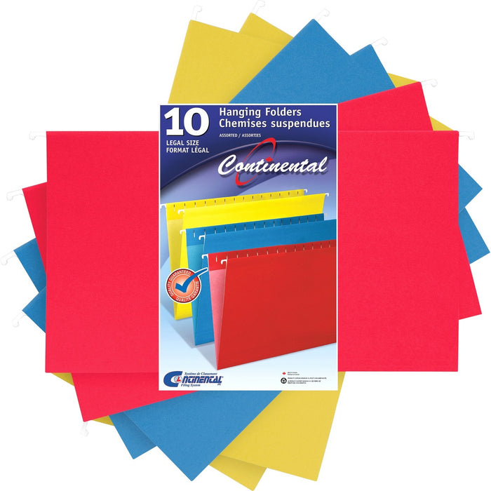Continental Legal Recycled Hanging Folder - 11 pt. (3.87 mm) - Steel, Nylon - Assorted - 10 / Pack