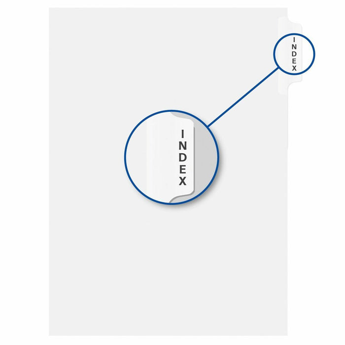 Davis Group Index Divider - Printed Tab(s) - 1/25 - Heading/Title - Index - 8.50" (215.90 mm) Divider Width x 11" (279.40 mm) Divider Length - White Divider - 25 / Pack