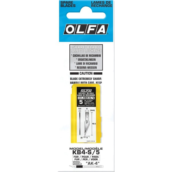 Olfa Replacement Blade - #11 - 1.59" (40.50 mm) Length - 5 / Pack