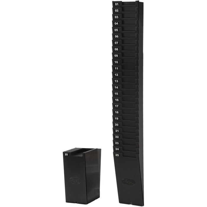 Lathem Time Card Rack - 25 Pocket(s) - Expandable - Black - Plastic - 1 Each