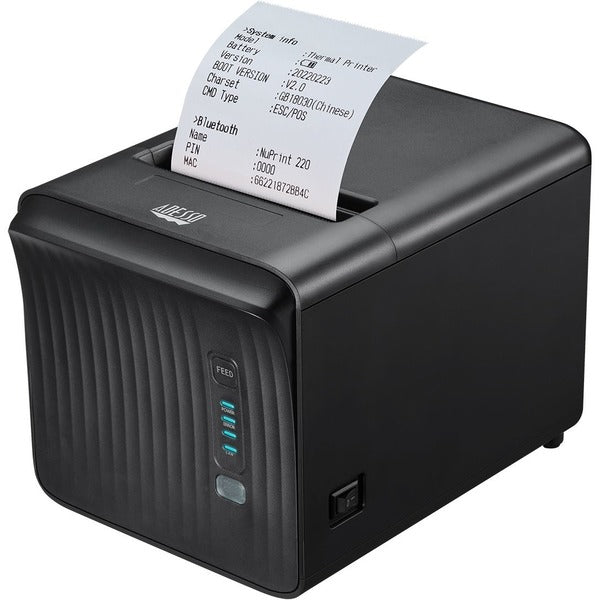 Adesso NuPrint NuPrint 330 Desktop Direct Thermal Printer - Monochrome - Receipt Print - USB - Serial - Black - LCD Display Screen - 3.15" (80.01 mm) Print Width - 3.54 in/s (90 mm/s) Mono - 203 dpi - 3.15" (80 mm) Width - 3.15" (80 mm) Label Width - ESC,