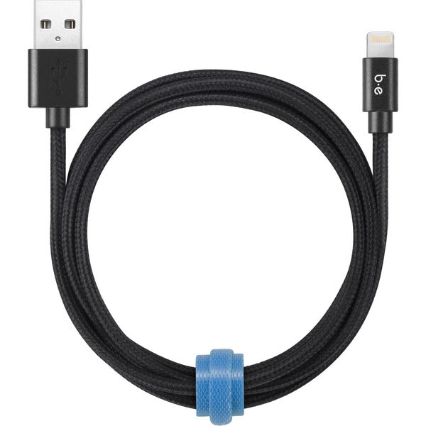 Blu Element Braided Charge/Sync Lightning to USB Cable 6ft Black - 6 ft (1.83 m) Lightning/USB Data Transfer Cable for Car Charger, Wall Charger, USB Device - First End: 1 x Lightning - Second End: 1 x USB 2.0 Type A - Black