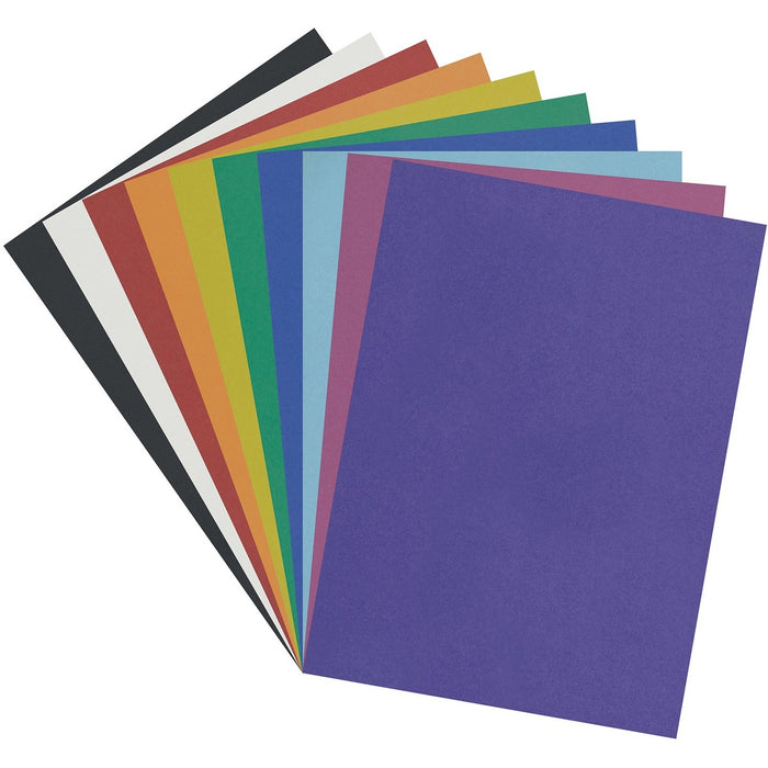 Dixon Pacon Poster Board Class Pack - Art Project, Stenciling, Poster - 28" (711.20 mm) Height x 22" (558.80 mm) Width - Black, White, Red, Orange, Lemon Yellow, Holiday Green, Dark Blue, Light Blue, Magenta, Purple - Fiber - 1 Sheet