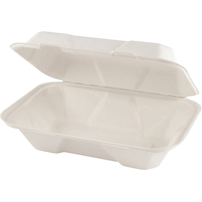 Eco Guardian 9" x 6" x 3" Fibre Hinged Lid Containers - Food - Microwave Safe - Oven Safe - Sugarcane Fiber Body - 50.0 / Pack