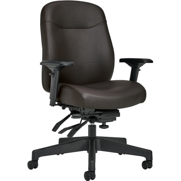 Offices To Go Overtime 350 | High Back Heavy Duty Multi-Tilter - Memory Foam Seat - High Back - 5-star Base - Black - Luxhide, Bonded Leather - Armrest