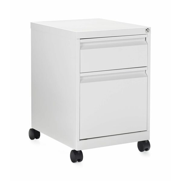 Offices To Go Pedestal - 23" (584.20 mm) Depth - Total Drawer(s): 1 - Material: Metal - Finish: White