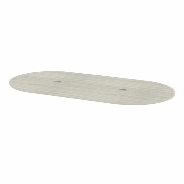 Heartwood Expandable Racetrack Top - Winter White Racetrack Top - 1" (25.40 mm) Table Top Thickness - Conference - Winter Wood - Thermofused Laminate (TFL), Wood Grain Top Material