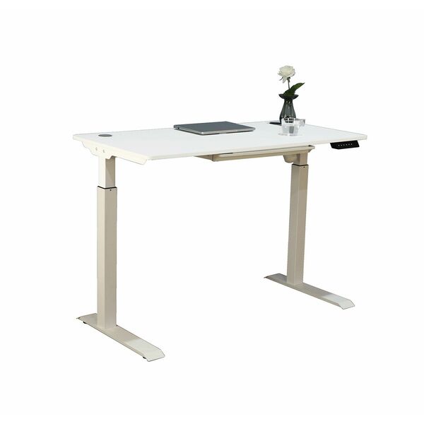 HDL Sit-stand Desk - For - Table TopRectangle Top - 79.83 kg Capacity - Height Adjustable - 48" Table Top Length x 24" Table Top Width x 0.8" Table Top Depth - Assembly Required - White - 1 Each