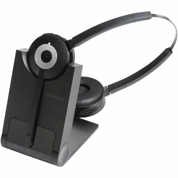 Jabra Pro 920 Headset - Stereo - Wireless - DECT - 393.7 ft - Over-the-head - Binaural - Supra-aural - Noise Cancelling Microphone - Noise Canceling - Black