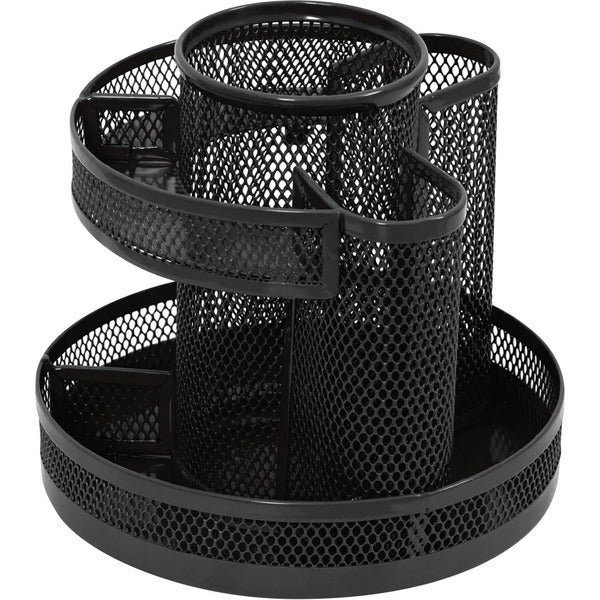 Merangue Desktop Organizer - Horizontal/Vertical - Black - Mesh - 1 Each