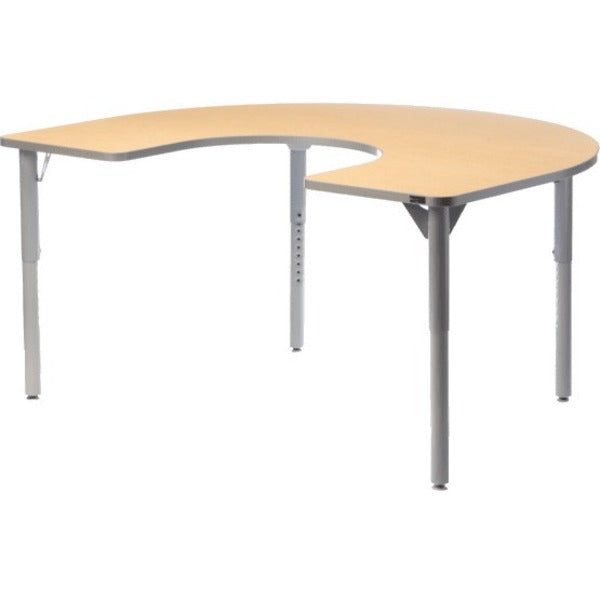 MITYBILT Aktivity Activity Table - C-shaped Top - 4 Legs - Height Adjustable - 1" (25.40 mm) Table Top Thickness - Assembly Required - Powder Coated, Cherry, Silver - Laminate, Vinyl - Particleboard Top Material - 1 Each