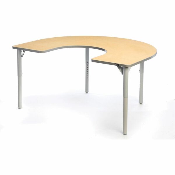 MITYBILT Aktivity Activity Table - C-shaped Top - 4 Legs - Height Adjustable - 1" (25.40 mm) Table Top Thickness - Powder Coated, Cherry, Silver - Laminate, Vinyl - Particleboard Top Material