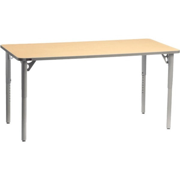MITYBILT Aktivity Activity Table - Rectangle Top - Four Leg Base - 4 Legs - Height Adjustable - 48" (1219.20 mm) Table Top Length x 24" (609.60 mm) Table Top Width x 1" (25.40 mm) Table Top Thickness - Powder Coated, Maple, Silver - Laminate, Vinyl - Part