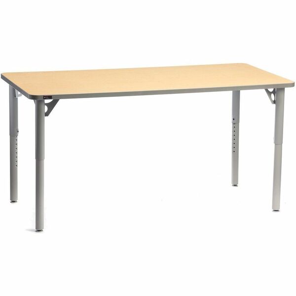 MITYBILT Aktivity Activity Table - For - Table TopRectangle Top - Four Leg Base - 4 Legs - Height Adjustable - 60" Table Top Length x 24" Table Top Width x 1" Table Top Thickness - Powder Coated, Maple, Silver - Laminate, Vinyl - Particleboard Top Materia