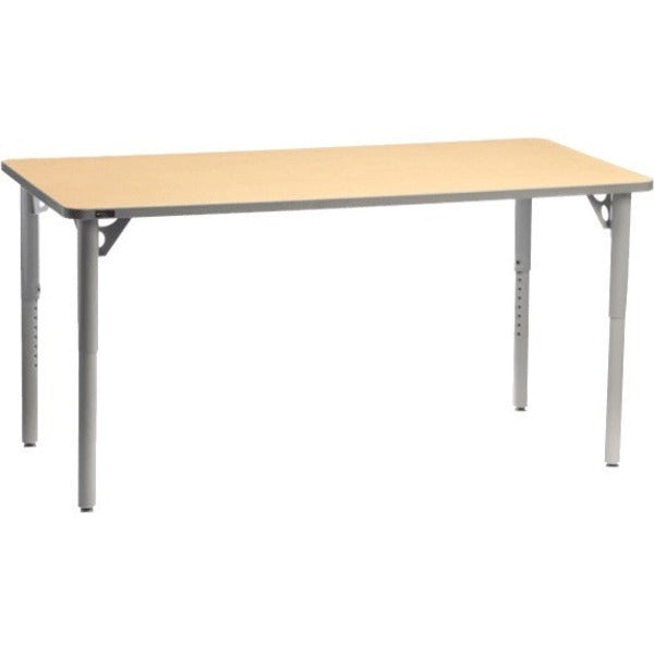 MITYBILT Aktivity Activity Table - Rectangle Top - Four Leg Base - 4 Legs - Height Adjustable - 36" (914.40 mm) Table Top Length x 30" (762 mm) Table Top Width x 1" (25.40 mm) Table Top Thickness - Assembly Required - Powder Coated, Maple, Silver - Lamina
