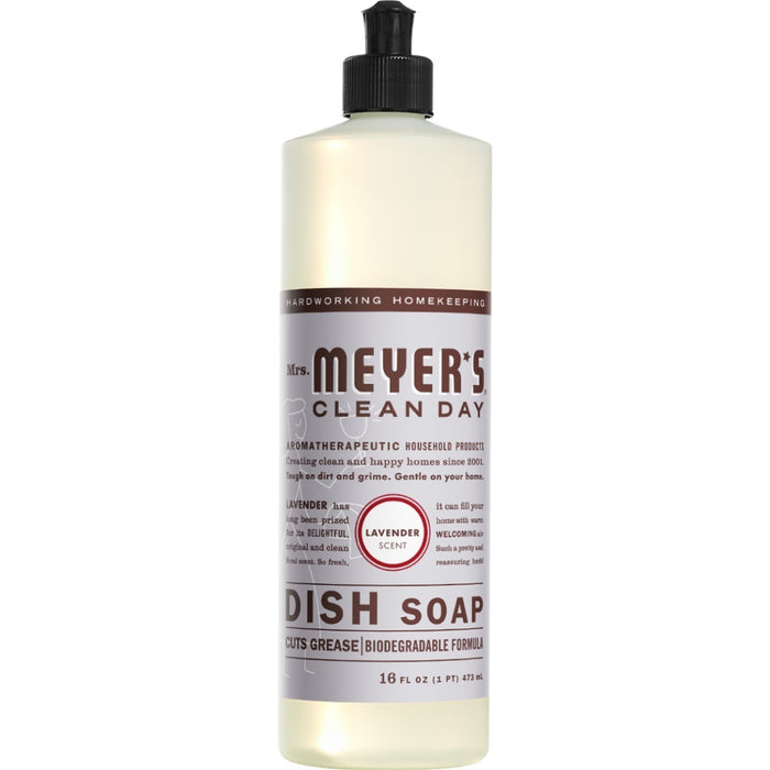 Mrs. Meyer's Lavender Dish Soap - For Home, Dish, Pot, Pan - Liquid - 473 mL - Lavender Scent - Recommended For: Grease Remover - Cruelty-free, Refillable, Paraben-free, Phthalate-free - 1 Each