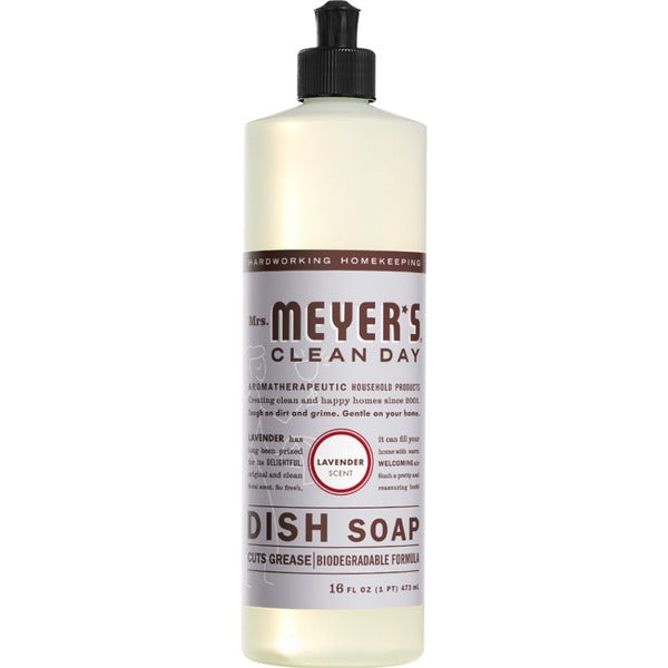 Mrs. Meyer's Lavender Dish Soap - For Home, Dish, Pot, Pan - Liquid - 473 mL - Lavender Scent - Recommended For: Grease Remover - Cruelty-free, Refillable, Paraben-free, Phthalate-free - 1 Each