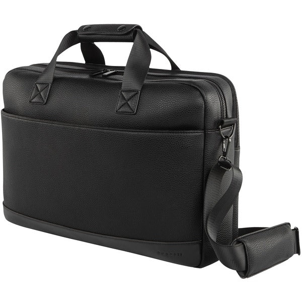 bugatti Central Carrying Case (Briefcase) for 15.6" Notebook, Tablet, Smartphone, Accessories - Black - Vegan Leather Body - Textured - Shoulder Strap, Handle - 13" (330.20 mm) Height x 17.30" (439.42 mm) Width x 5.50" (139.70 mm) Depth - Male - 1 Each
