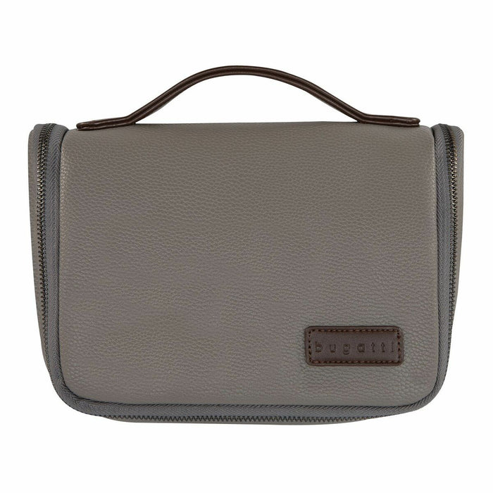 bugatti Contrast Carrying Case Travel - Gray - Vegan Leather Body - Handle - 5.98" (152 mm) Height x 7.99" (203 mm) Width x 3.98" (101 mm) Depth - Unisex - 1 Each