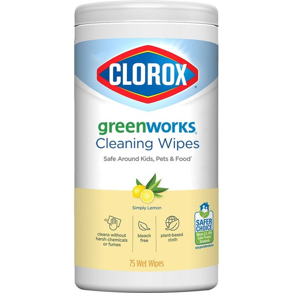 Green Works Cleaning Wipes, Simply Lemon - Simply Lemon Scent - 1 Each - Chemical-free, Fume-free, Bleach-free, Durable