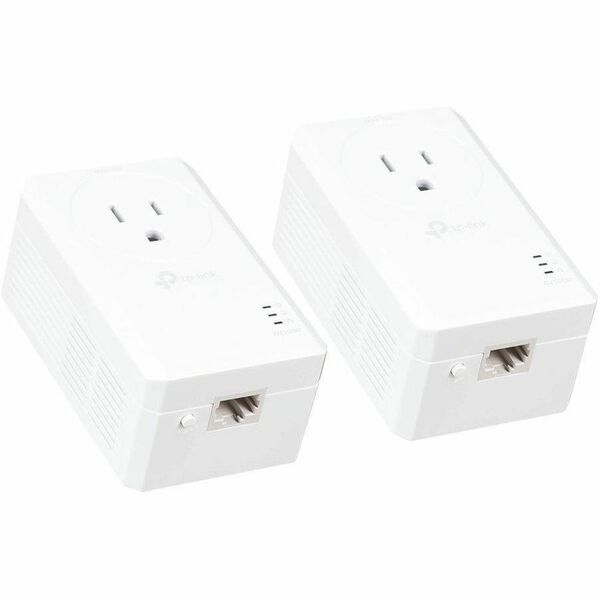 TP-Link AV1000 Ethernet Adapter Kit - 2Network (RJ-45) - 1000 Mbit/s Powerline - 984.3 ft Distance Supported - HomePlug AV2 - Gigabit Ethernet - Built-in Outlet